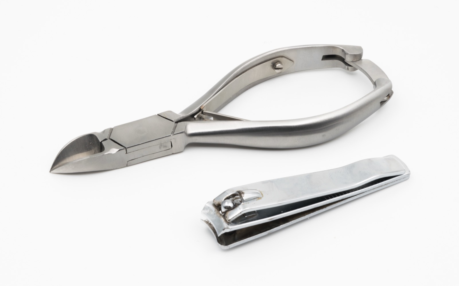 Clean toenail cutting tools laid out for careful foot care