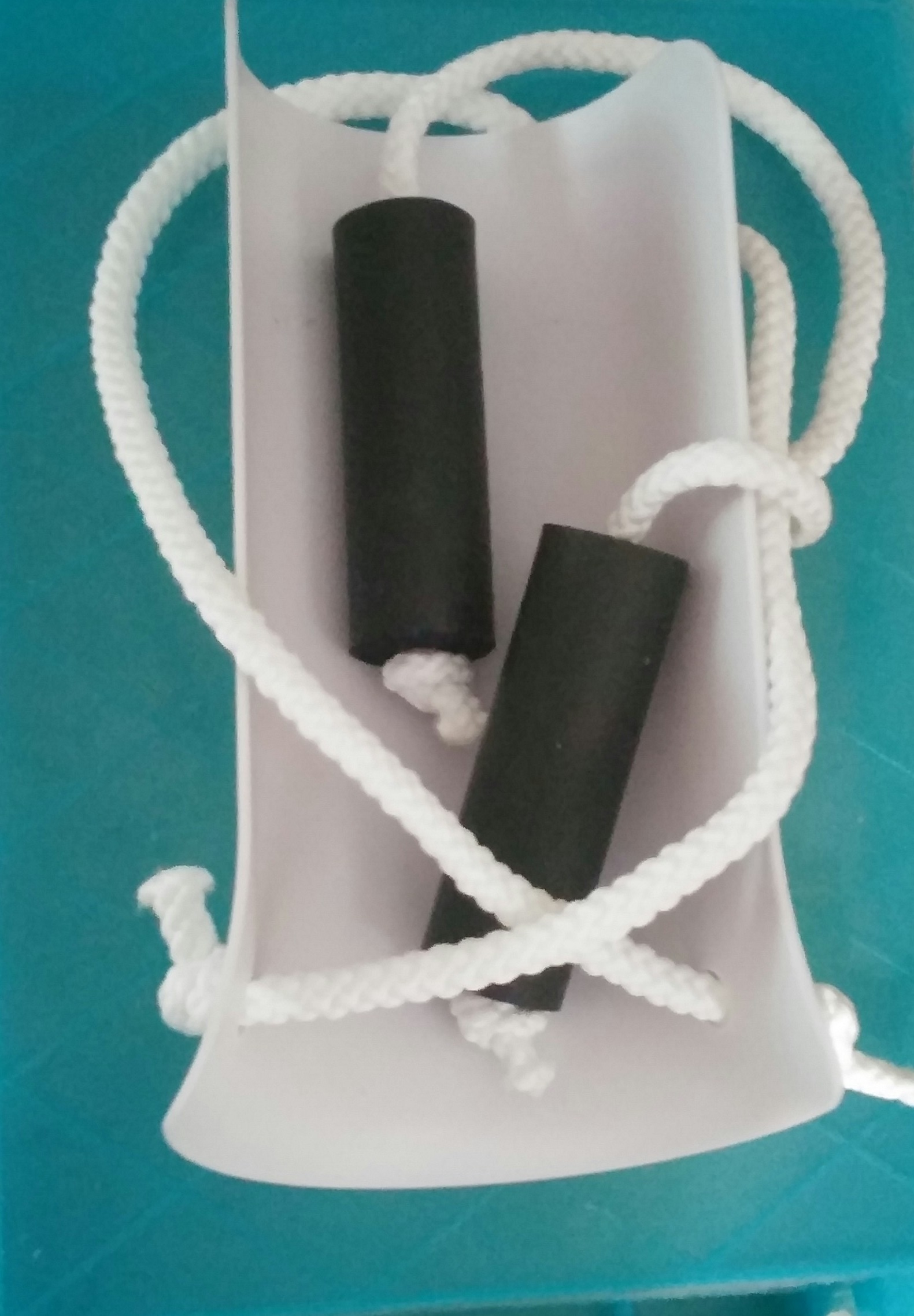 A sock aid used to reduce bending when putting socks on