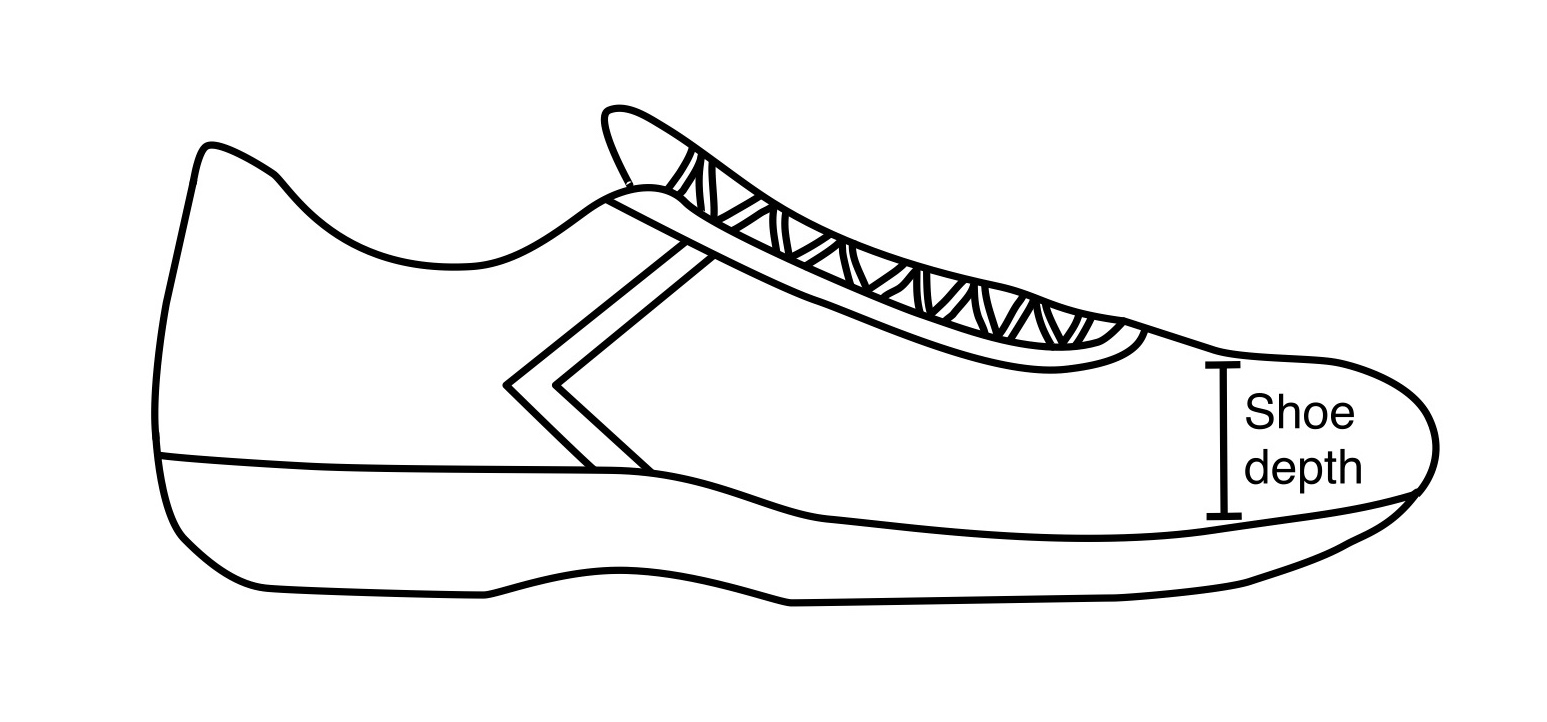 A shoe depth check showing room around the toes
