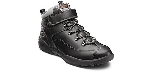 Diabetic work boots used to represent footwear support and diabetic foot care decisions