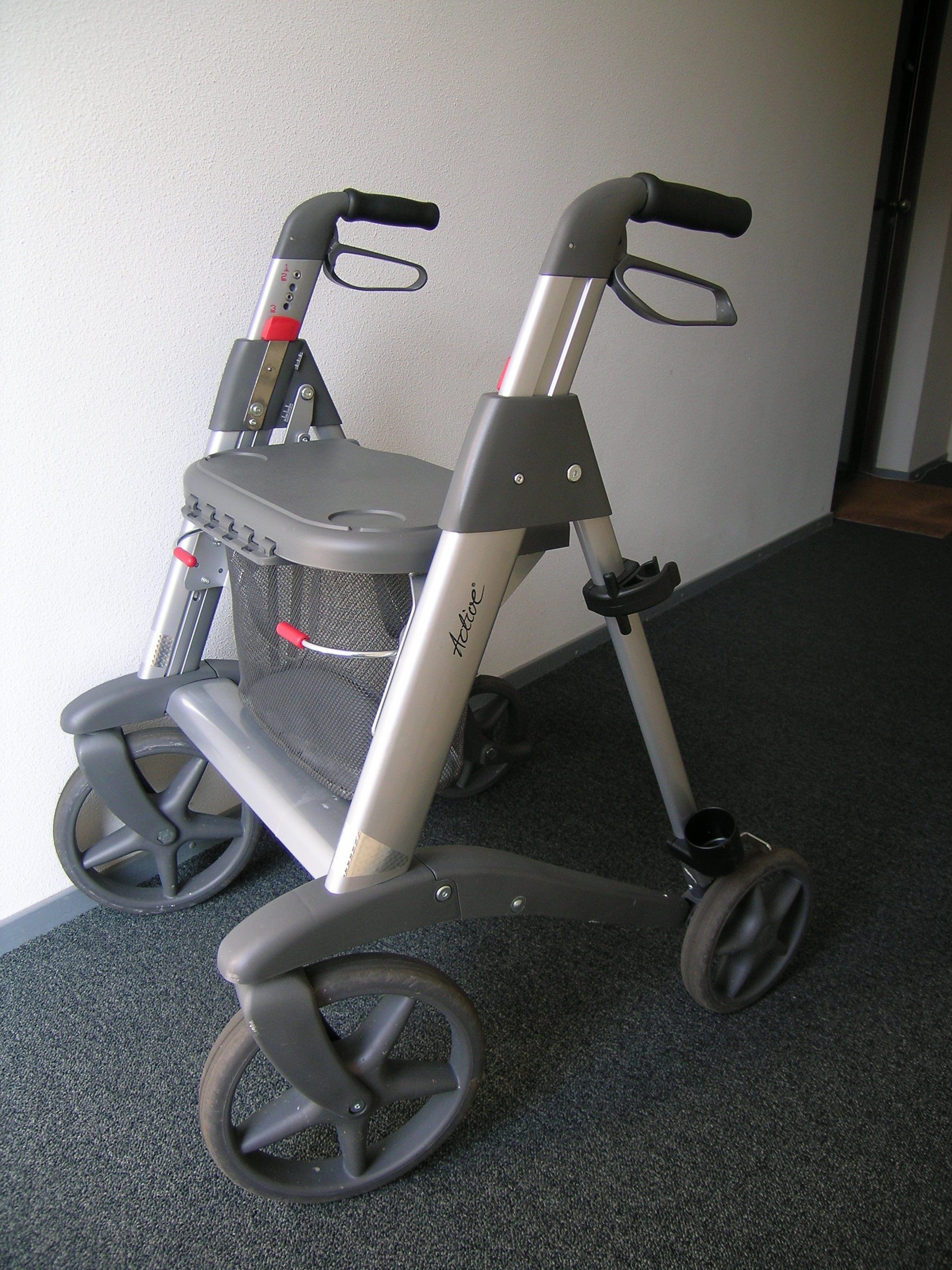 A rollator mobility aid showing why balance and safe walking matter before foot care