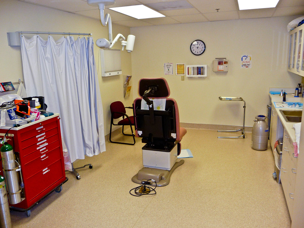 A clinical treatment room, used to show the difference between routine home foot care and situations needing clinical referral