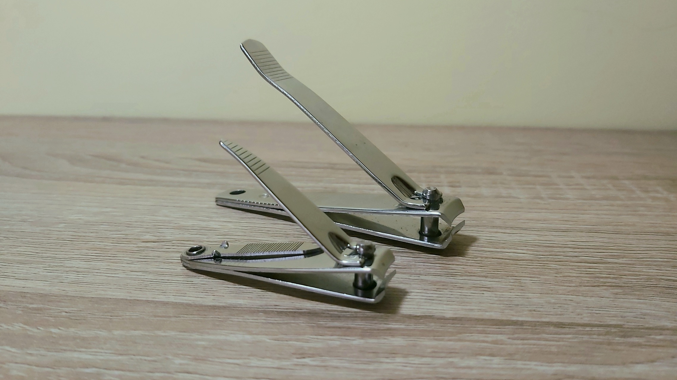 Clean nail clippers ready for careful toenail cutting