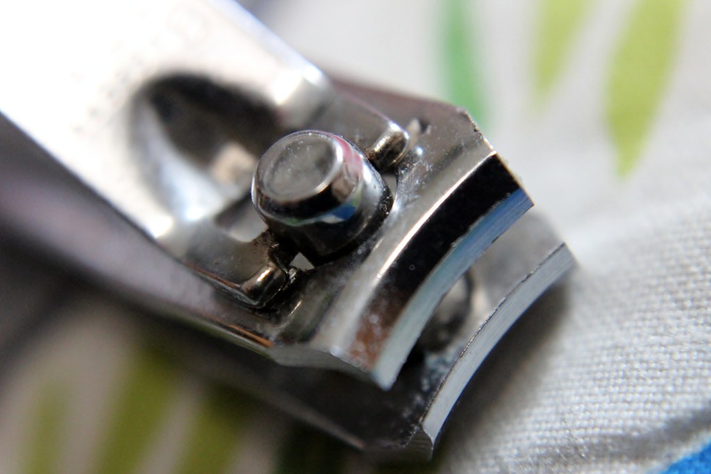 Clean nail clippers ready for careful toenail cutting